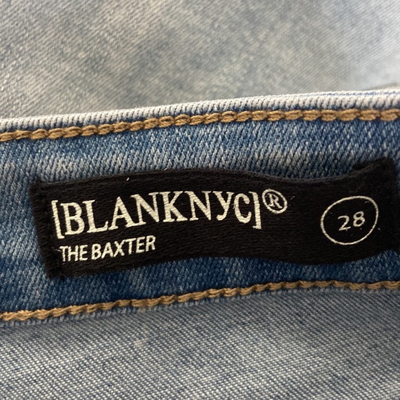 Blank NYC The Baxter Ripped High Waisted Ribcage Straight Leg Jeans size 28 - Picture 11 of 13